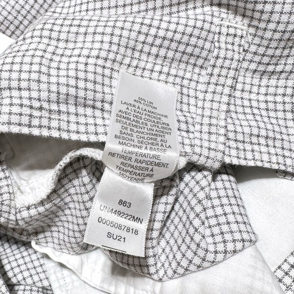 14th & Union Casual Slim Fit Checkered Bermuda Shorts Linen Blend Cotton Size 36 - Picture 10 of 13
